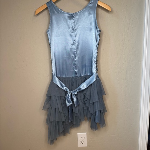 BISCOTTI Blue Sequin Tiered Special Occasion Dress Fancy Party Size 12 - Picture 9 of 16